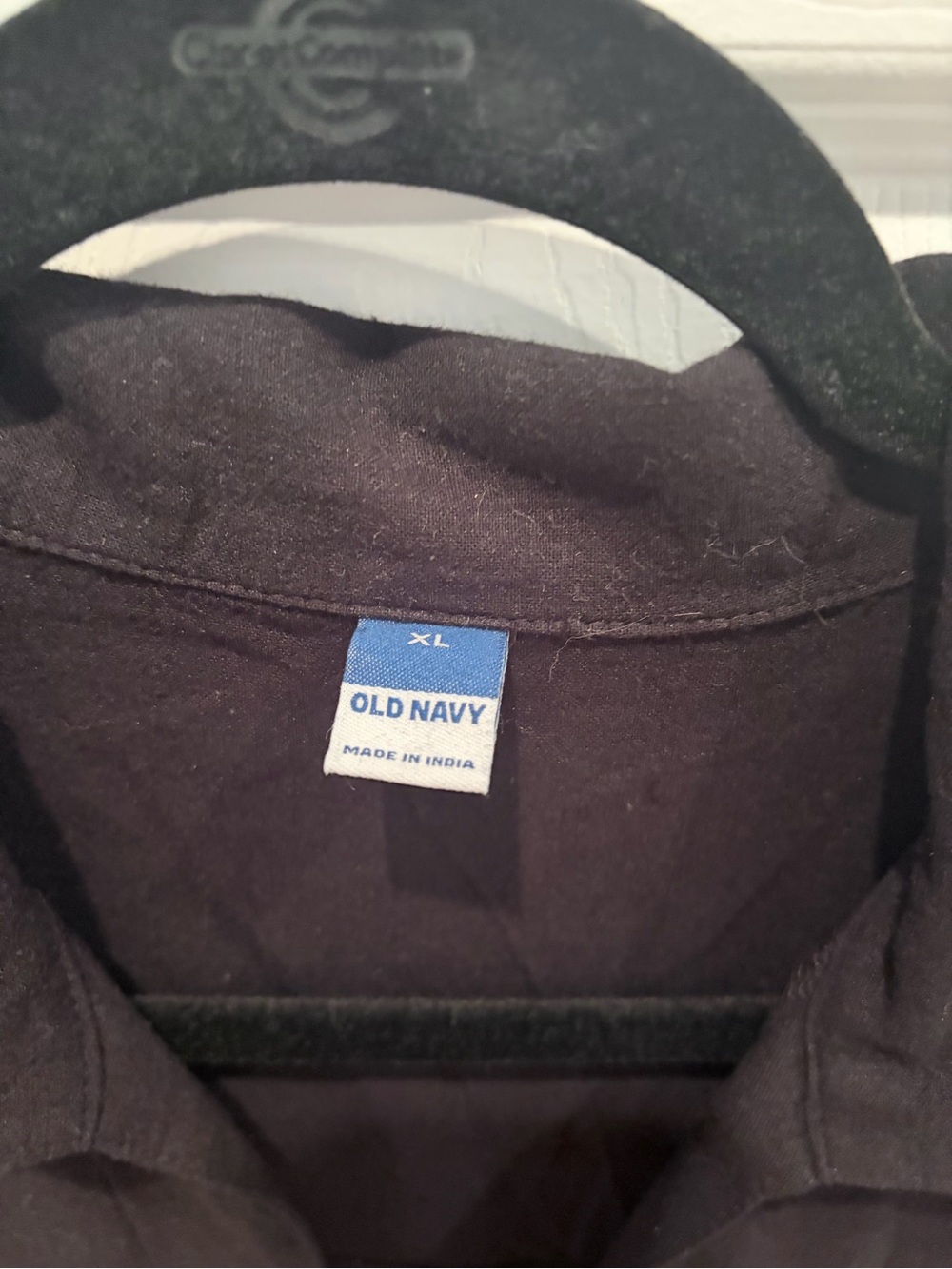 Old Navy Black Women's Split-Neck Collared Blouse - Picture 2 of 4